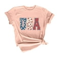 thumbnail image 3 of KALE 4th of July Short Sleeve Shirts for Women American Flag Patriotic 2D Independence Day Print Casual Sports T Shirt Y2K Clothes Pink XXXL, 3 of 7