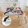 thumbnail image 2 of BANET  Japanese Cherry Tree Printed Square Tablecloth Polyester Waterproof Table Cover Washable Decor Table Cloth for Dining Room Party white, 2 of 8