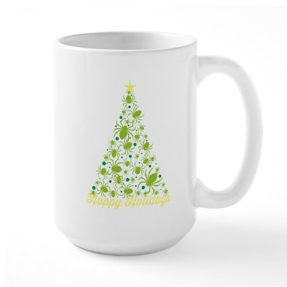 CafePress - Spider Christmas Tree Mugs - 15 oz Ceramic Large White Novelty Mug