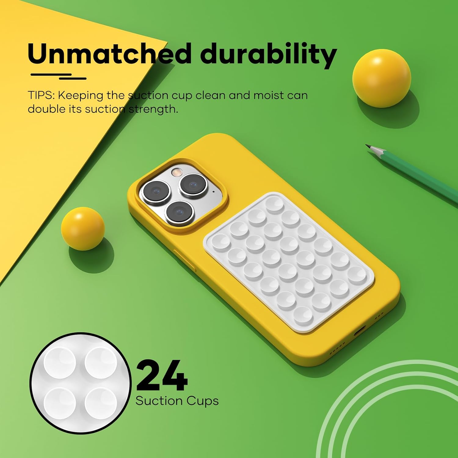 MKEUDQ-Silicone Phone Sticky Grip, Suction Phone Case Mount for iPhone and Android, Hands-Free Sticky Cell Phone Grip, Mobile Fidget Mirror Holder for Selfies and Videos