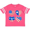 thumbnail image 3 of Inktastic Fourth of July American Flag Hearts Boys or Girls Toddler T-Shirt, 3 of 5