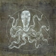 thumbnail image 2 of Murdock, Ramona 26x26 Black Ornate Wood Framed with Double Matting Museum Art Print Titled - Octopus Geometric Silver, 2 of 4