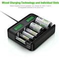 thumbnail image 2 of EBL Battery Charger for AA/AAA/C/D Rechargeable Battery with 1.2V NiMH Rechargeable AA Battery 2800mAh(4Pcs) and 1100mAh AAA Battery(4Pcs) Combo, 2 of 7