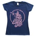 thumbnail image 1 of Elton John - Camiseta Rocket Man Imagen en Círculo para Mujer (Azul Marino), 1 of 2