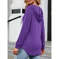 thumbnail image 4 of Amoretu Womens Button Swing Hoodies Drawstring Hooded Tee Shirt, Purple 2XL, 4 of 5