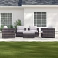 thumbnail image 3 of Living Source International 5-Piece Wicker Patio Set with Ottoman in Espresso, 3 of 4