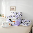 thumbnail image 6 of Manfei Cute Cartoon Penguin Bedding Comforter Set 7 Pieces, Kawaii Animal Queen Bedding Sets, Purple Snowflakes Queen Sheet Sets, Ultra Soft Home Decor, 6 of 8