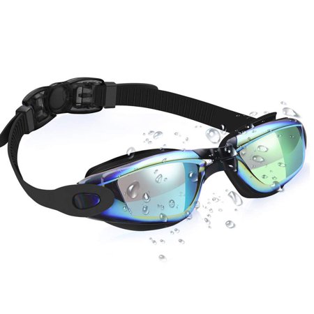 DNAKEN Electroplated swimming goggles Adult anti-fog waterproof swimming goggles Silicone nose clip earplugs Men's and women's swimming glasses swim goggles