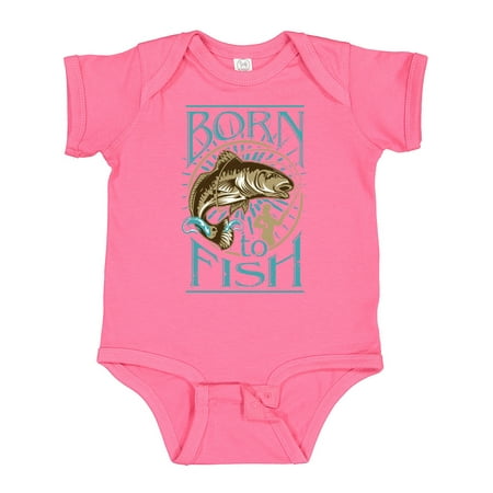 

Inktastic Born to Fish Gift Baby Boy or Baby Girl Bodysuit