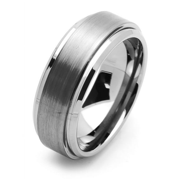 Men Women Tungsten Carbide Wedding Band Ring 8mm Comfort Fit Beveled Edges For Men & Women