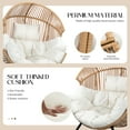 thumbnail image 6 of Walsunny Egg Chairs Outdoor Patio Wicker Oversized Egg Shell Lounger Lawn Chair with Cushion for Indoor Outside Porch Balcony Backyard, Original Wood Color Rattan Beige Cushion, 6 of 7