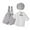 Grey, variant on Xijirk Toddler Wedding & Baptism Suit Boys' Button-Down Shirt Suspender Shorts and Matching Cap Set,3-4 Years