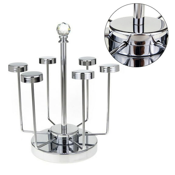 Milisten Firm Stainless Steel Wine Glass Holder with Smooth Polished Joints and Drain Storage