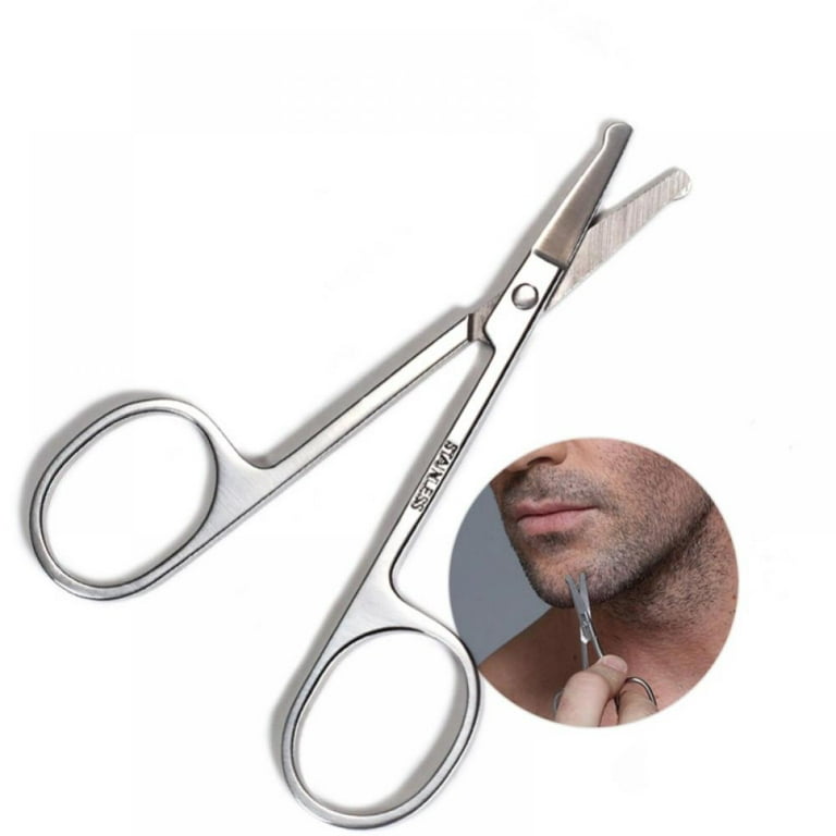 HITOPTY Small Grooming Scissors, Stainless Steel Pointed and Rounded Beauty Shears Safety for Facial, Nose Hair, Eyebrow, Beard, Mustache Trimming 2