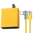 thumbnail image 2 of 67w Charger Plug Set, 90 Degree Elbow Design Super Fast Wall Charger with Smart Chip and Type C Cable, Power Adapter with Folding Plug for Charging USB Type C Devices, 2 of 8