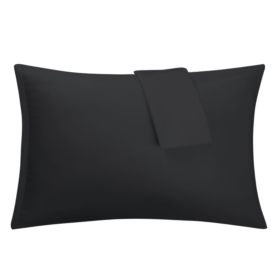 Unique Bargains 2-Piece 1800D Microfiber Solid Pillowcases Black King