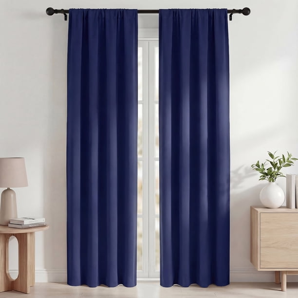 Blackout Cortinas, Cortinas Blackout Térmicas Aislantes 42x84 Pulgadas, Cortinas Oscurecedoras con Bolsillo para Barra para Sala de Estar y Recámara, Paneles de Tratamiento de Ventanas con Reducción