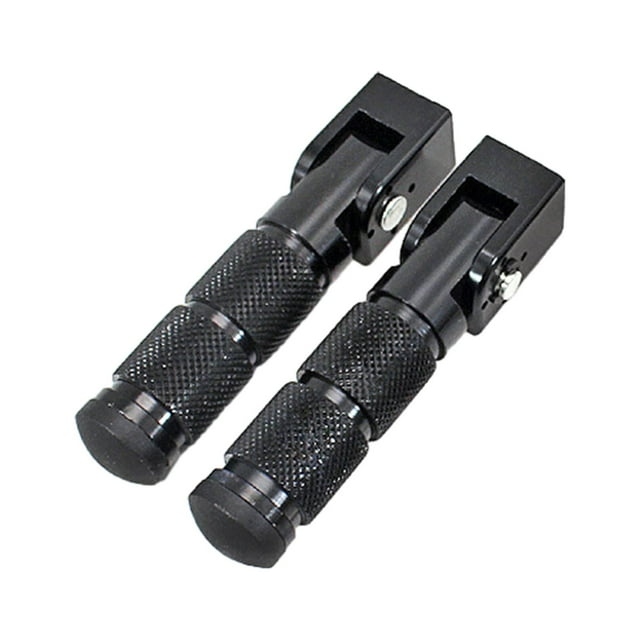 ZheElen 2piece Motorcycle Foot Peg Aluminium Alloy ATV Folding-Foot Pegs For Wide Applicable Models Foldable Black+2pcs