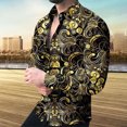 thumbnail image 1 of Floenr Mens T Shirts,Men's Long Sleeve Gradient Slim Geometric Graphic Printed Casual Shirt, 1 of 5
