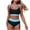 Light Blue, variant on Summer Swimsuits 2 Piece,Women Two Piece Scoop Neck Bikini Crop Top Swimsuit Sporty High Waisted Bathing Suit With Bottom,White,S