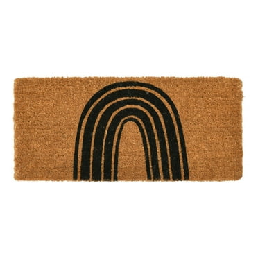 Storied Home Natural Coir Doormat with Rainbow