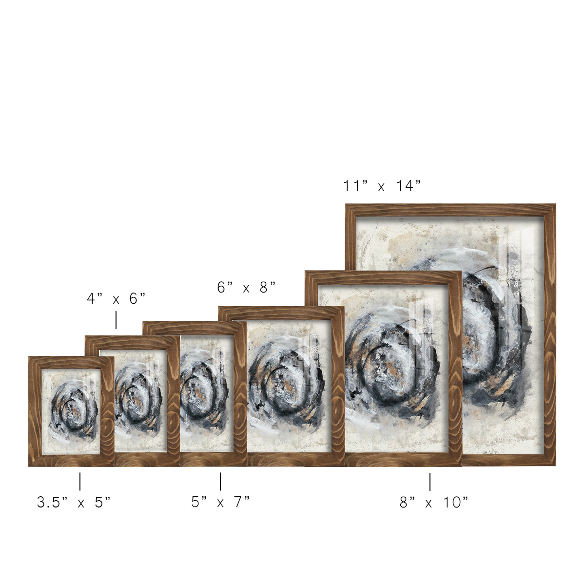 Circular Energy IV -Framed Print w/glass-Walnut
