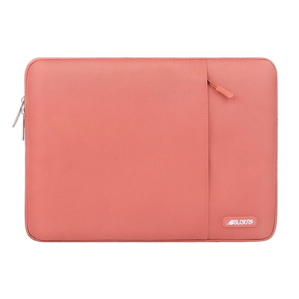 Funda para portátil MOSISO de 15.6 pulgadas de poliéster coral con bolsillo