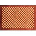 thumbnail image 1 of Ahgly Company Indoor Rectangle Checkered Orange Modern Area Rugs, 5' x 7', 1 of 4