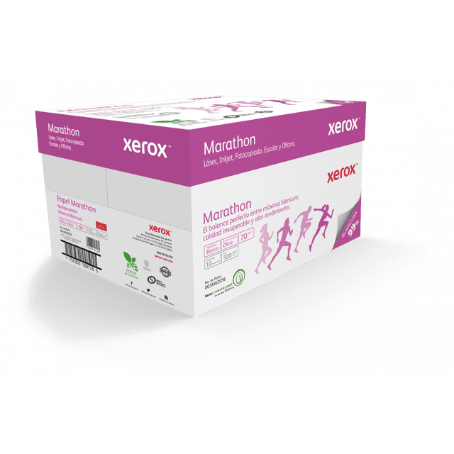 Caja de Papel Tamaño Carta Xerox Marathon 5000 Hojas 99% Blancura Para Impresora y Copiadora