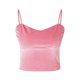 thumbnail image 5 of Playeras,Blusas y Tops,Ropa para Mujer Gimnasio Tank Tops Mujer Blusa corta de terciopelo con ombligo descubierto para mujer (Pink, M), 5 of 7