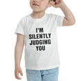 thumbnail image 3 of I'm Silently Judging You Funny Toddler T-Shirts for Boys Girls (White, 2T), 3 of 5