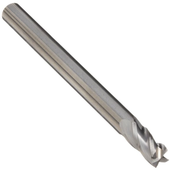 Melin Tool CCMGS-M-M Moulin à Nez Carré en Carbure, Métrique, Finition Non Revêtue (Brillante), Hélice 30 Degrés, 4 Flûtes, Longueur Totale 51mm, Diamètre de Coupe 3.5mm, Diamètre de Tige 4mm