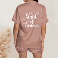 thumbnail image 4 of Women's DIY Anniversary Print Pajama Set - Short Sleeve Button Top & Shorts, Polyester, Romantic Gift Idea, 4 of 4