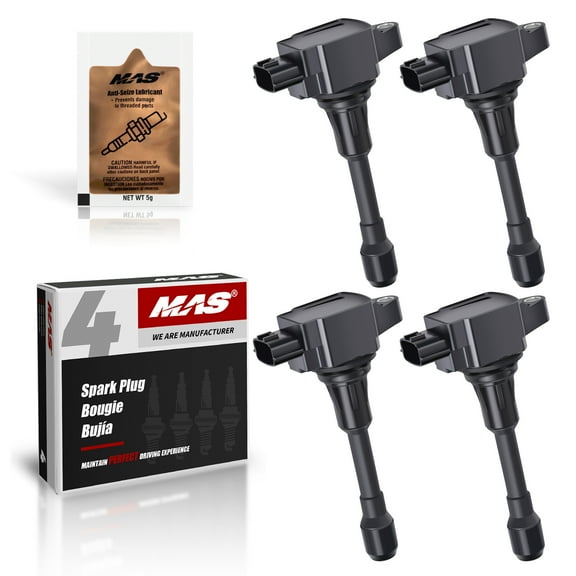 Set of 4 Ignition Coil UF549 & Iridium Spark Plugs 9029 for 2007-2021 Nissan Altima Versa Sentra Rogue Cube NV200 1.6L 1.8L 2.0L 2.5L & Free Gift Anti-Seize Lubricant(5g)