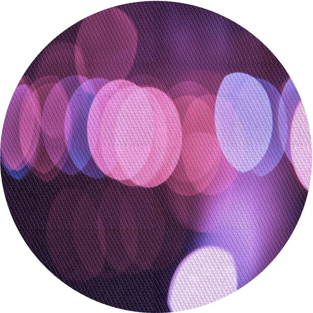 Ahgly Company Tapis d'Intérieur Rond Lavable en Machine Transitionnel Violet Foncé, 3 Pieds Rond
