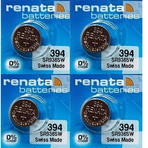 4 pcs Renata 394 SR936SW 1.55V Zero Mercury Silver Oxide Coin Cell Batteries