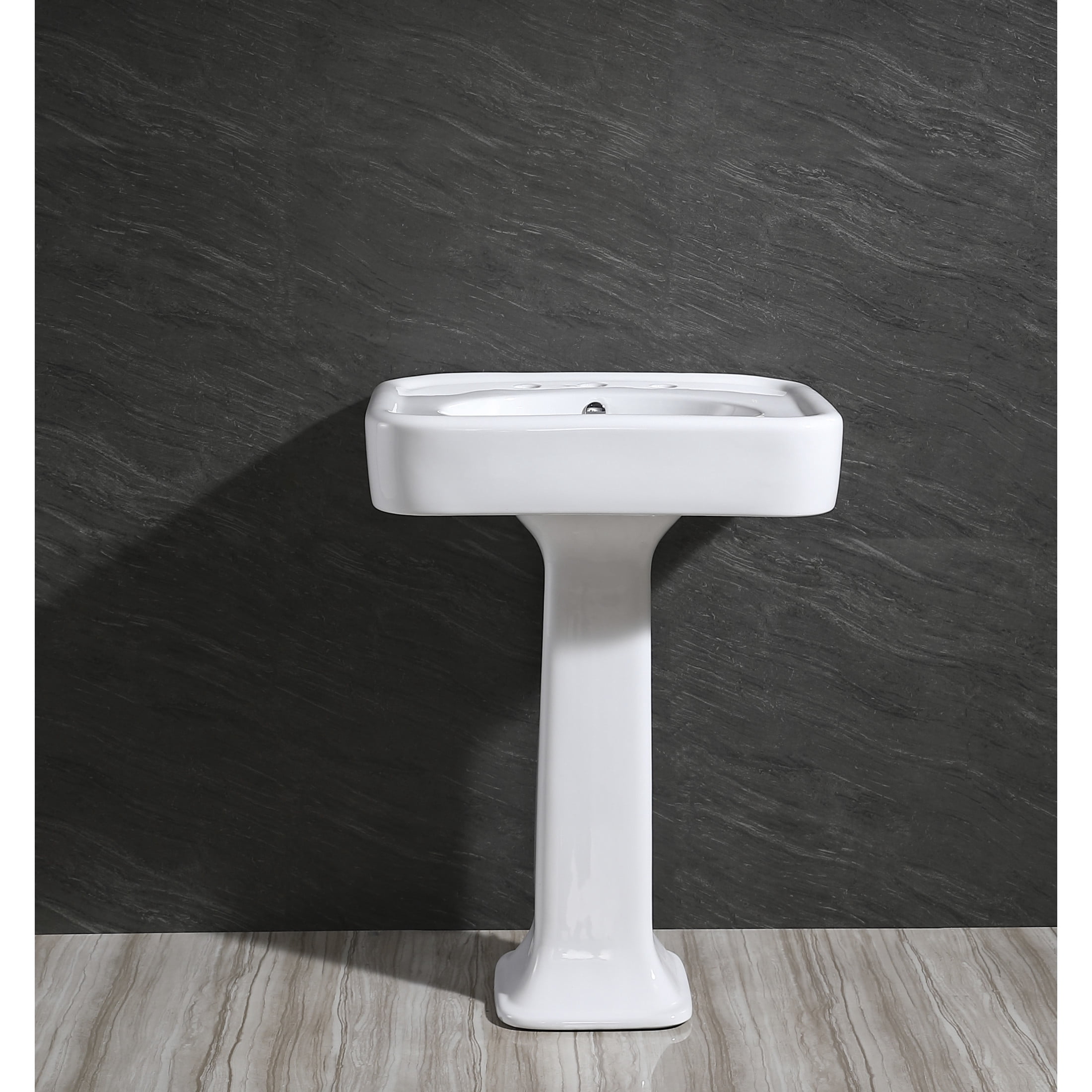 Kingston Brass VPB226P Robert Ceramic Pedestal Sink Base (VPB2268), White