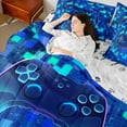 thumbnail image 4 of Homewish Pixelated Miners 7-Piece Twin Bedding Sets For Boys Girls,Abstract Ombre Gamer Bedding Comforter Set,Video Game Breathable Sheet Sets,Microfiber Bedroom Decor,Reversible, 4 of 8