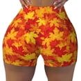 thumbnail image 2 of Honeii Vintage maple leaves autumn Print Women's Workout Shorts, Gym Shorts for Active Wear, Sports Shorts,Women's Running Shorts,Quick Dry Athletic Shorts-Large, 2 of 8