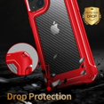 thumbnail image 3 of iPhone 13 Case, [Military Grade Shockproof] [Hard Carbon Fiber Back] [Soft TPU Bumper Frame] Anti-Scratch, Fingerprint Resistant,Protective Phone Case for iPhone 13, 6.1 Inch, Red, 3 of 14