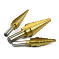 thumbnail image 2 of 3pcs Straight Step Drill Bit Set Titaniu-m Coated for Wood, 2 of 8