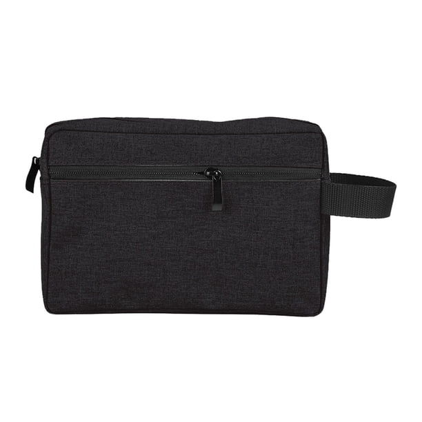 Estuche de viaje para cosméticos, organizador de artículos de tocador de viaje, estuche para brochas de maquillaje, cremallera portátil. Negro