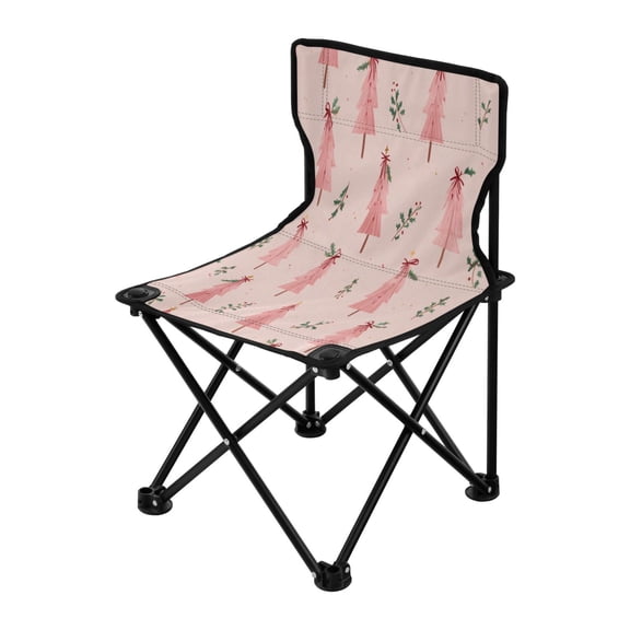 Outdoor Folding Chair 14.46x14.46x22.83 Inches, Camping Folding Chair Easy to Carry Ideal for Outdoor Picnics Camping Park Fishing Pink Christmas Tree