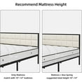 thumbnail image 7 of Faux Leather Platform Bed Frame with Upholstered Square Stitched Headboard, Metal Bed Frame with Steel Slats Support, Box Spring Optional, 7 of 7