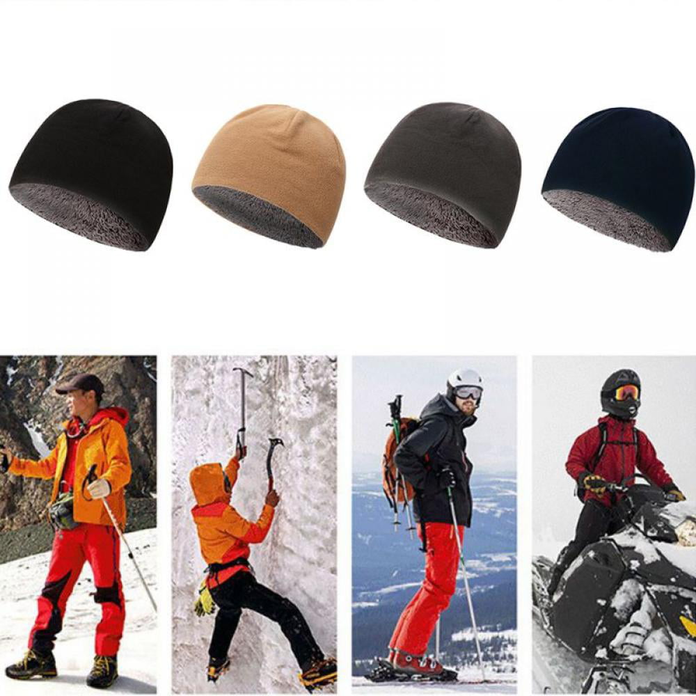 Winter Fleece Beanie Hat Warm Motorcycle Bike Snow Ski Skull Cap for Men Women