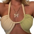 thumbnail image 1 of Woman‘s Contrast Color Camisole Lace-up Halter Midriff-baring Boob Tube Top, 1 of 10