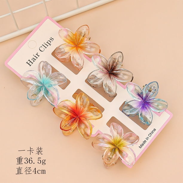 Fiudx Pinzas para El Cabello con Diseño de Caramelo, Pinzas con Flores de Colores Vibrantes, Pinzas de Agarre Seguro, Opciones de Peinado Versátiles, Coleta Semi-Recogida, Regalo Perfecto para Amigas