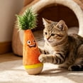 thumbnail image 5 of Wooden Wobble Cat Toy, Natural Beechwood Self-Righting Tumbler – Carrot Kicker, Interactive Silent Cat Toy for Indoor Cats, Battery-Free Plush, Aesthetic Home Decor Gift (Orange), 5 of 7