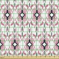 thumbnail image 2 of Boho Fabric by the Yard, Ikat Inspired Vertically Arranged Print Squares and Stripes, Decorative Upholstery Fabric for Sofas and Home Accents, Pink Grey by Ambesonne, 2 of 5