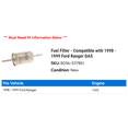 thumbnail image 2 of Fuel Filter - Compatible with 1998 - 1999 Ford Ranger GAS, 2 of 2